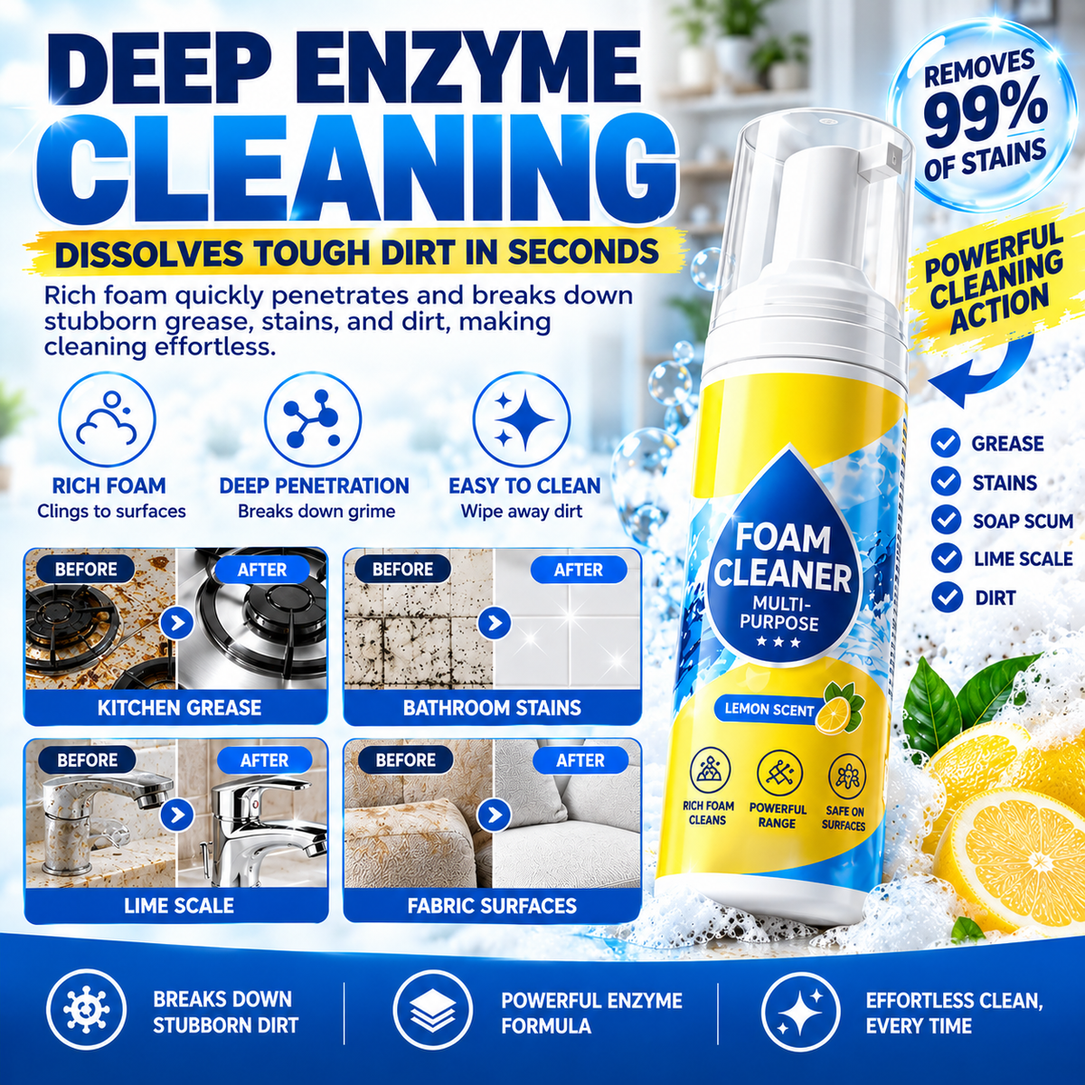 🎁 Exclusive Offer | Only 5 Bottles Left — Get an Extra 80% OFF Today on the Powerful Enzyme Foam Cleaner for Stubborn Stains. Grab Yours Before It’s Gone! 🎁
