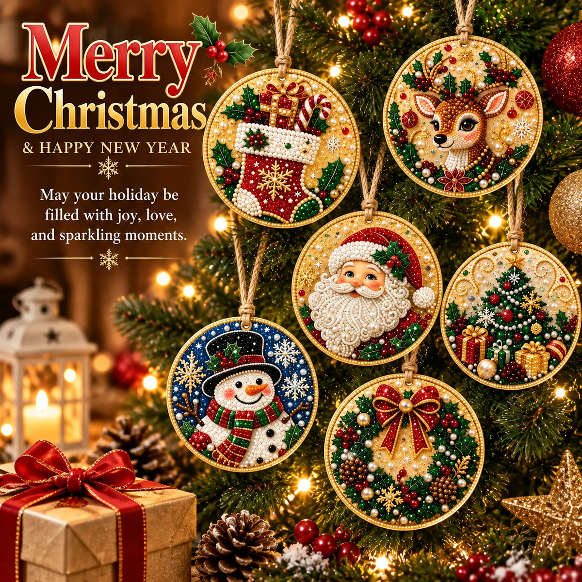 Christmas Diamond Painting Ornament Kit