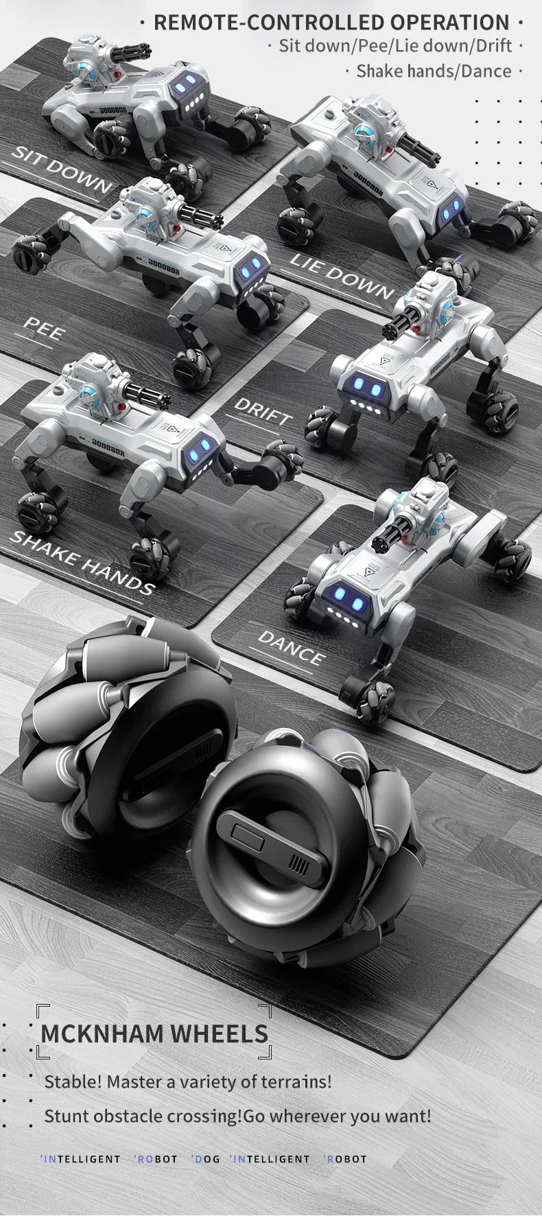 2026 New Intelligent Mechanical Dog With Gesture Induction Can Walk And Sing Dog Spray Control Electric Pet Dog Toys Kids Gifts